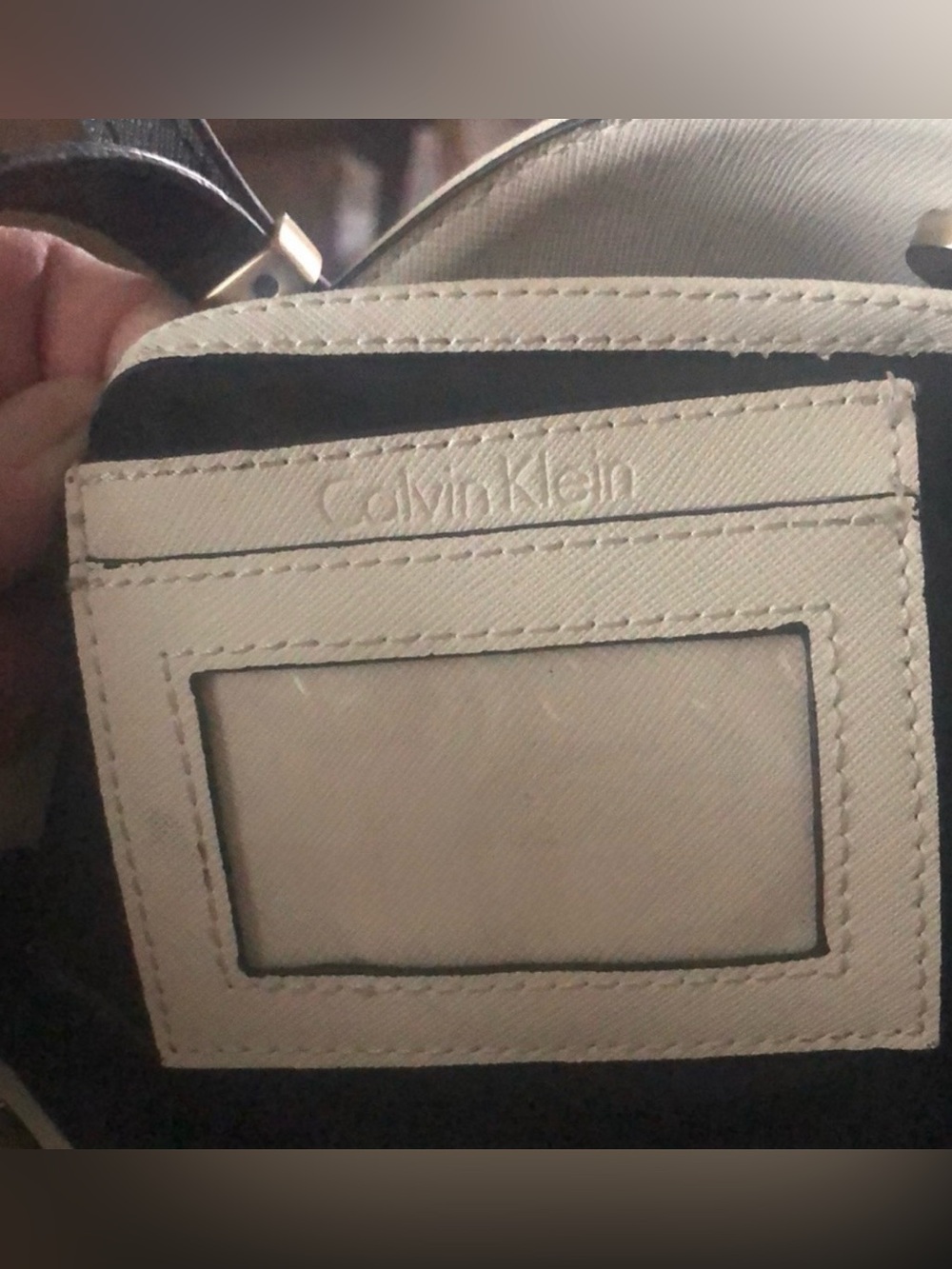 Calvin Klein SCARLETT STUD DETAIL SAFFIANO LEATHER SHOPPER TOTE GUC - Picture 11 of 12